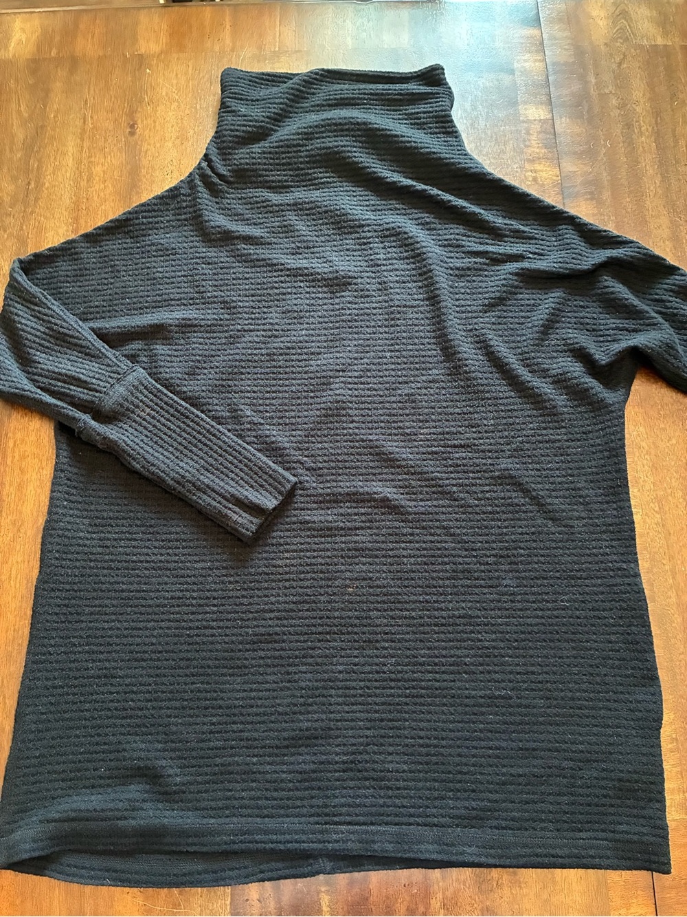 Free People We The Free Top Women XS Oversized Mock Neck Black